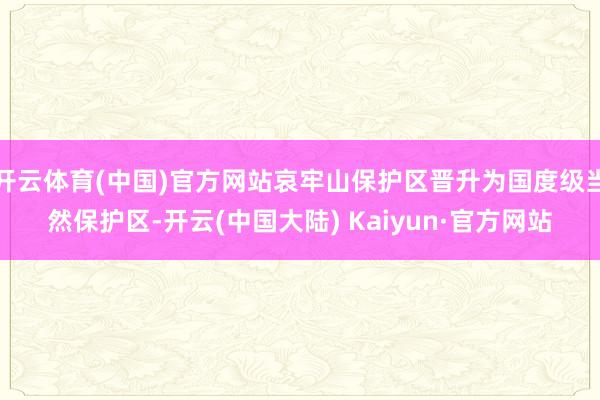 开云体育(中国)官方网站哀牢山保护区晋升为国度级当然保护区-开云(中国大陆) Kaiyun·官方网站