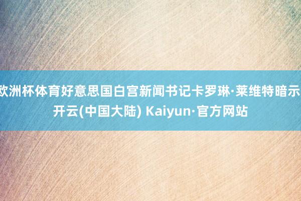 欧洲杯体育好意思国白宫新闻书记卡罗琳·莱维特暗示-开云(中国大陆) Kaiyun·官方网站