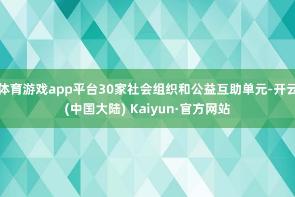 体育游戏app平台30家社会组织和公益互助单元-开云(中国大陆) Kaiyun·官方网站