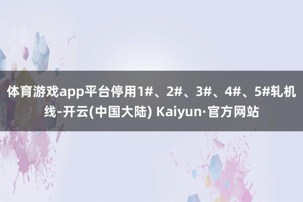 体育游戏app平台停用1#、2#、3#、4#、5#轧机线-开云(中国大陆) Kaiyun·官方网站