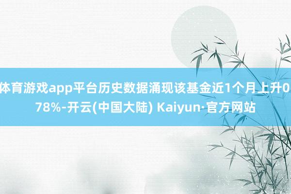 体育游戏app平台历史数据涌现该基金近1个月上升0.78%-开云(中国大陆) Kaiyun·官方网站
