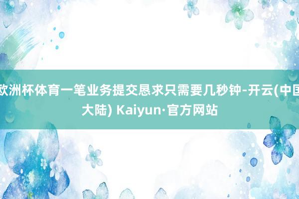 欧洲杯体育一笔业务提交恳求只需要几秒钟-开云(中国大陆) Kaiyun·官方网站