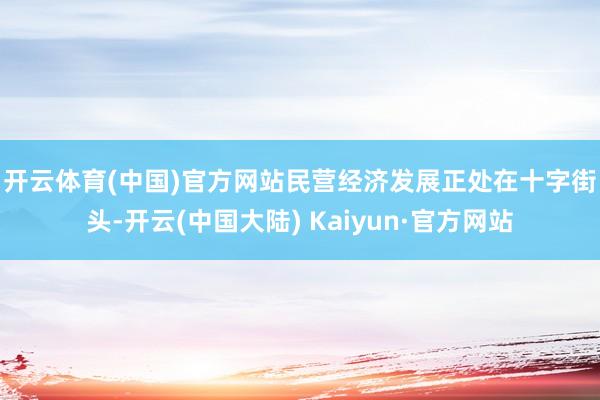 开云体育(中国)官方网站　　民营经济发展正处在十字街头-开云(中国大陆) Kaiyun·官方网站