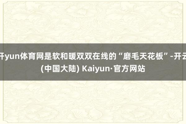 开yun体育网是软和暖双双在线的“磨毛天花板”-开云(中国大陆) Kaiyun·官方网站