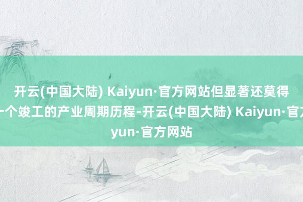 开云(中国大陆) Kaiyun·官方网站但显著还莫得走完一个竣工的产业周期历程-开云(中国大陆) Kaiyun·官方网站