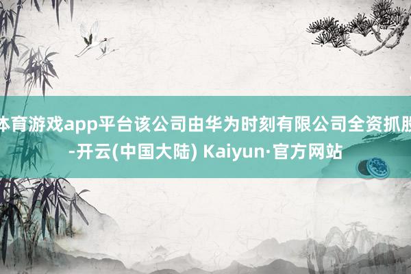 体育游戏app平台该公司由华为时刻有限公司全资抓股-开云(中国大陆) Kaiyun·官方网站