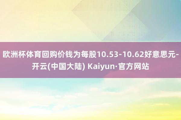 欧洲杯体育回购价钱为每股10.53-10.62好意思元-开云(中国大陆) Kaiyun·官方网站