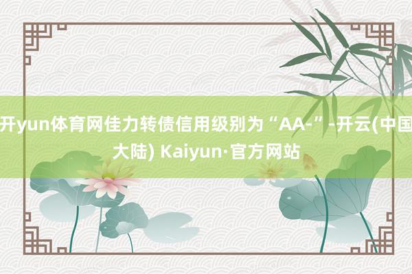 开yun体育网佳力转债信用级别为“AA-”-开云(中国大陆) Kaiyun·官方网站