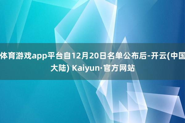 体育游戏app平台自12月20日名单公布后-开云(中国大陆) Kaiyun·官方网站