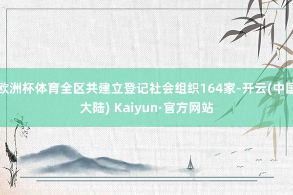 欧洲杯体育全区共建立登记社会组织164家-开云(中国大陆) Kaiyun·官方网站