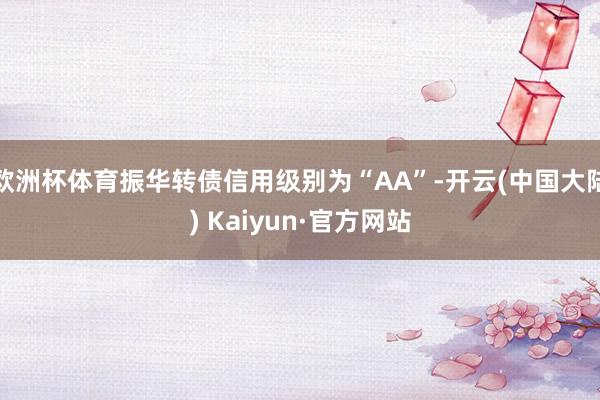 欧洲杯体育振华转债信用级别为“AA”-开云(中国大陆) Kaiyun·官方网站