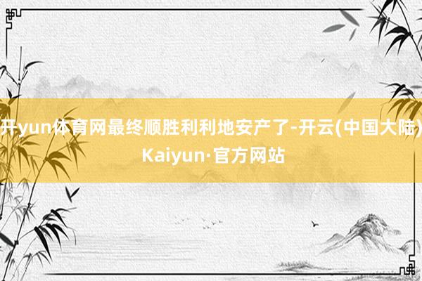 开yun体育网最终顺胜利利地安产了-开云(中国大陆) Kaiyun·官方网站