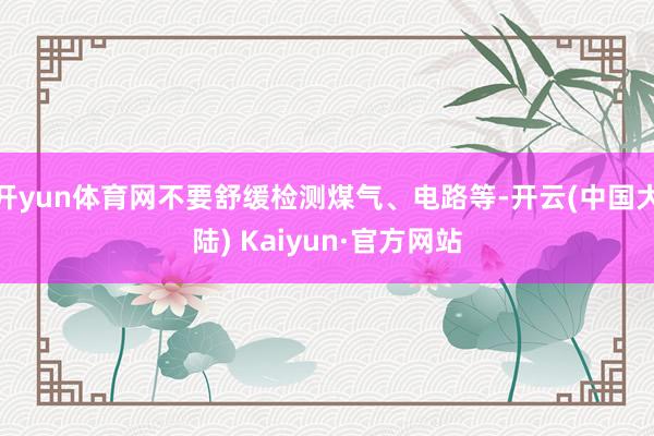 开yun体育网不要舒缓检测煤气、电路等-开云(中国大陆) Kaiyun·官方网站